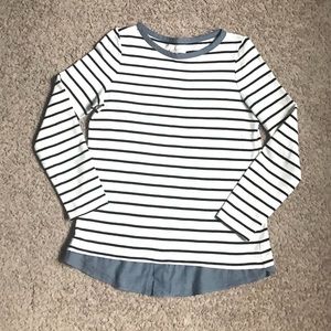 LOFT Tops - NWOT LOFT Striped Twofer with Chambray Shirttail LOFT Tops - NWOT LOFT Striped Twofer with Chambray Shirttail